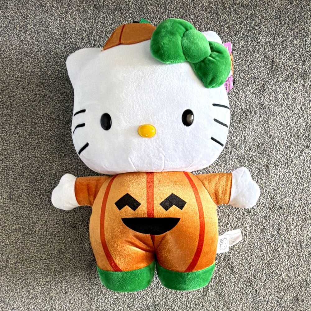 Sanrio Hello Kitty Halloween Pumpkin Outfit Plush Stuffed Animal 17 in NWT